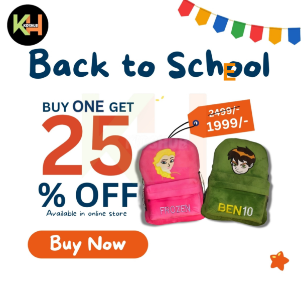 Cartoon Characters School Bags 2-IN-1 Deal